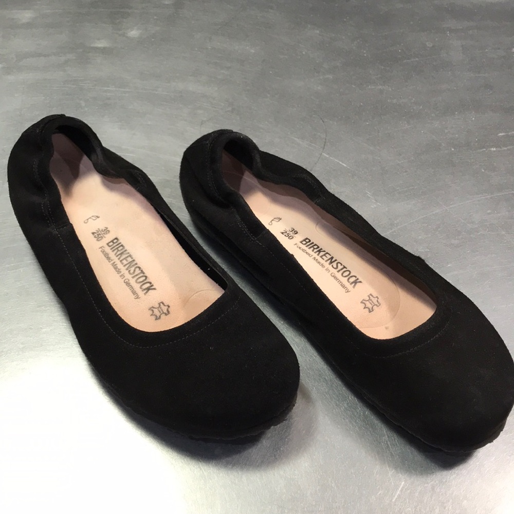 Birkenstock Black Suede Ballet Flat Sz 39